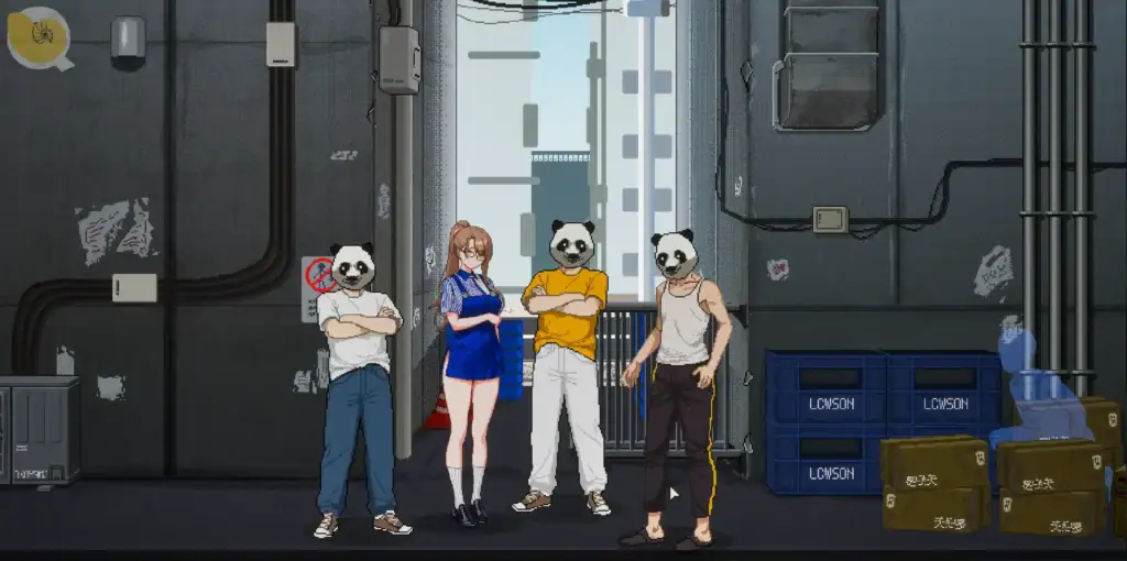 清潔工傳說 三分之一結局畫面|清洁工传说 三分之一结局画面|クリーナー伝説 1/3エンディング 清潔工傳說 三分之一結局畫面 主角與角色群在後巷合影|清洁工传说 三分之一结局画面 主角与角色群在后巷合影|クリーナー伝説 エンディングの一場面 登場人物たちが裏路地に集まる