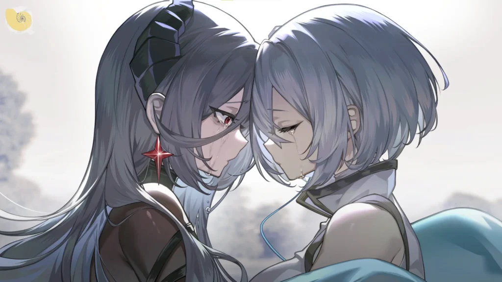 LUNA CG 畫面，露娜與另一名女性角色正面對峙｜LUNA CG 画面，露娜与另一名女性角色正面对峙｜LUNA CG シーン、ルナと別の女性キャラクターが対峙する