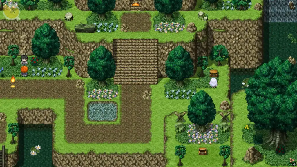 角色在森林地圖中進行RPG戰鬥與探索｜角色在森林地图中进行RPG战斗与探索｜キャラクターが森のマップでRPG探索と戦闘を行う｜Character exploring and battling in a forest RPG map