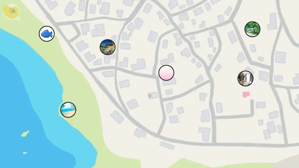 Re:Sister 地圖探索系統|Re:Sister 地图探索系统|Re:Sister マップ探索システム|Re:Sister Map Exploration System Re:Sister 地圖畫面顯示城鎮區域與可互動地點|Re:Sister 地图画面显示城镇区域与可互动地点|『Re:Sister』マップ画面、町のエリアと行動ポイントが表示されている|Re:Sister map screen showing town areas and unlockable activity points.