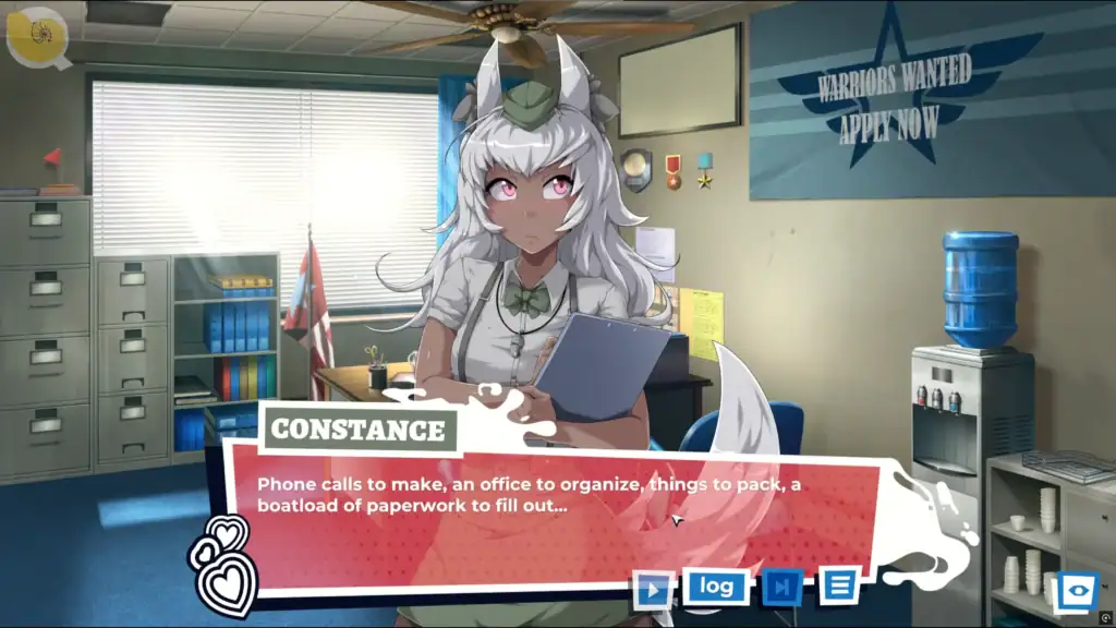 《Hey Stranger! I Dare You to Love Me!》視覺小說對話畫面|《Hey Stranger! I Dare You to Love Me!》视觉小说对话画面|『Hey Stranger! I Dare You to Love Me!』会話シーン|Visual Novel Dialogue Scene – Hey Stranger! I Dare You to Love Me! 《Hey Stranger! I Dare You to Love Me!》女角在室內場景與玩家對話的視覺小說介面|《Hey Stranger! I Dare You to Love Me!》女角色在室内场景与玩家对话的视觉小说界面|『Hey Stranger! I Dare You to Love Me!』室内でヒロインが会話するビジュアルノベル画面|Female character talking to the player in an indoor visual novel scene from “Hey Stranger! I Dare You to Love Me!”