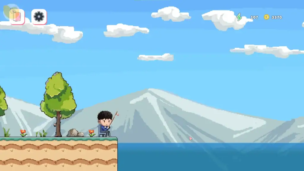 Re:Sister 釣魚小遊戲|Re:Sister 钓鱼小游戏|Re:Sister 釣りミニゲーム|Re:Sister Fishing Minigame Re:Sister 釣魚小遊戲畫面,角色在湖邊釣魚賺錢|Re:Sister 钓鱼小游戏画面,角色在湖边钓鱼赚钱|『Re:Sister』釣りミニゲーム、湖のほとりで釣りをしている|Re:Sister fishing minigame where the character fishes by the lake to earn money.