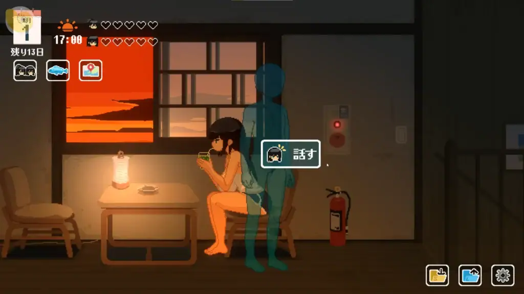 妹妹在房間內與主角互動，環境呈現夜間燈光｜妹妹在房间内与主角互动，环境呈现夜间灯光｜妹キャラが夜の部屋で主人公と会話しているシーン｜The younger sister interacting with the protagonist indoors at night