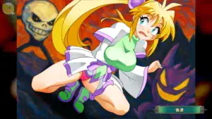 Spellbound Beauties 公主四 CG，金髮公主被骷髏怪與暗影包圍的場景｜Spellbound Beauties 公主四 CG，金发公主被骷髅怪与暗影包围的场景｜『Spellbound Beauties』プリンセス4のCG、金髪の姫がスケルトンと影に囲まれる｜Spellbound Beauties Princess 4 CG with a blonde princess surrounded by a skeleton monster and shadows