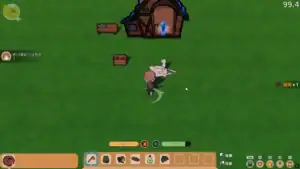 狐娘的性愛農場 遊戲玩法實機畫面 主角在農場區域護送受傷狐娘角色｜ 狐娘的性爱农场 游戏玩法实机画面 主角在农场区域护送受伤狐娘角色｜ 狐娘のセックスファーム ゲームプレイ画面 農場エリアで負傷した狐娘を運ぶ様子｜ Fox Sex Farm gameplay screenshot showing the player escorting an injured fox girl character