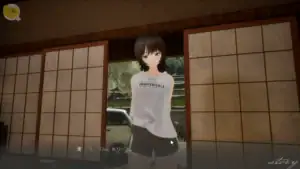 《なつねえ ～僕が恋した30日～》姐姐なつねぇ在室內日常互動畫面，成熟女性氣質的姊系角色呈現｜《なつねえ ～我所恋慕的30天～》姐姐なつねぇ在室内日常互动画面，成熟姐姐系角色呈现｜『なつねぇ ～僕が恋した30日～』ヒロイン・なつねぇの室内日常シーン、大人の姉系ヒロイン表現｜Indoor daily interaction scene with Natsunee in Natsunee: The 30 Days I Fell in Love