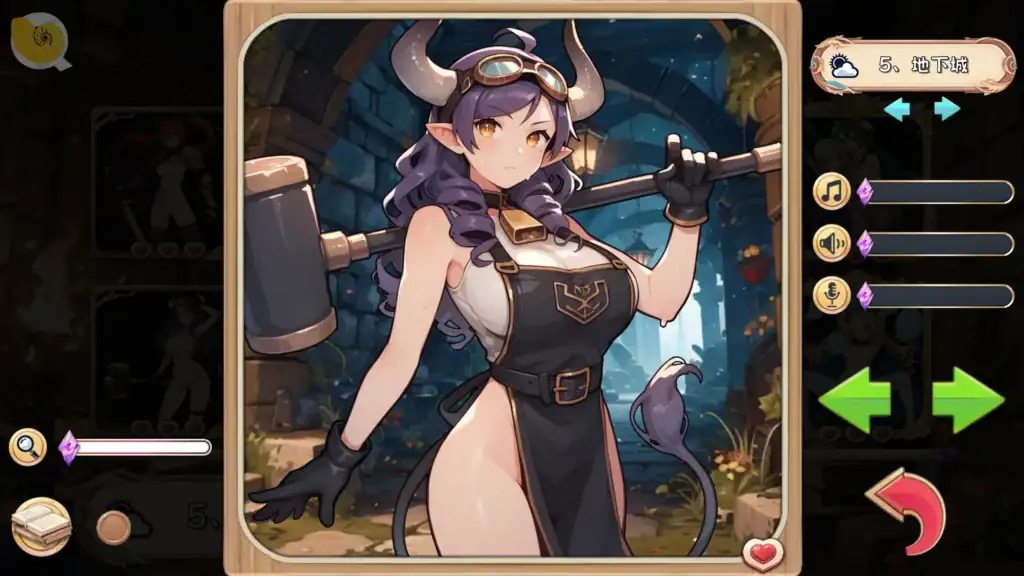 一般女角CG可以換場景等等搭配|一般女角CG可以换场景等搭配|背景変更付きの一般女キャラCG|General Character CG with Switchable Background 女角穿著特殊服裝擺姿勢,背景為可變換場景,右側有切換 UI|女角穿着特殊服装摆姿势,背景为可切换场景|背景切替可能な女キャラCG、右側にUI|Female character posing with a customizable background and UI on the right.