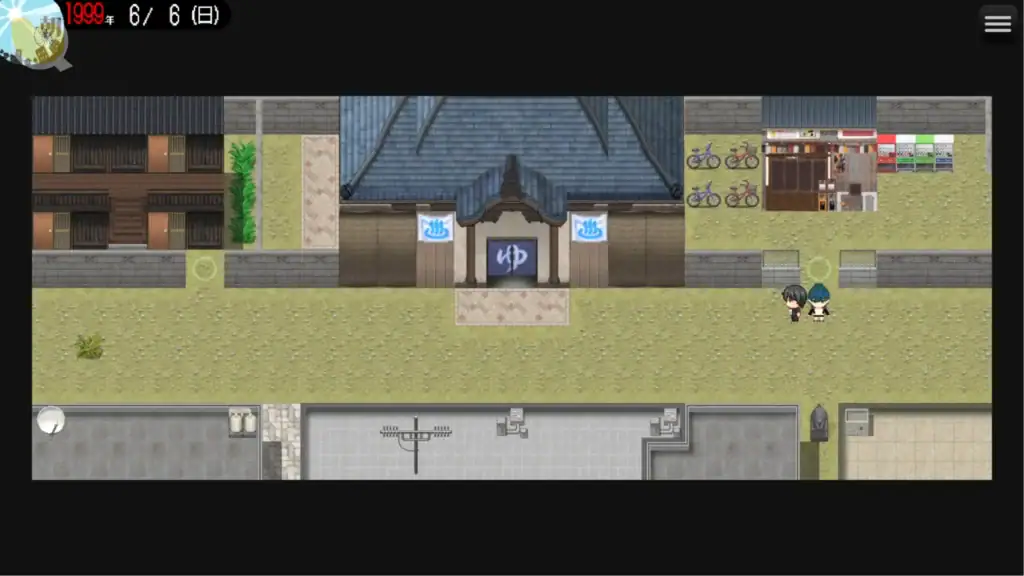 雨のバケモノ 地圖探索畫面，角色在戶外區域移動｜雨のバケモノ 地图探索画面，角色在户外区域移动｜雨のバケモノ マップ探索 フィールド移動シーン｜Rain Monster map exploration gameplay