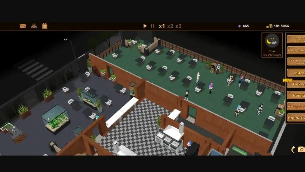 扶她★咖啡廳 Steam社群分享 大型外場配置畫面｜扶她★咖啡厅 Steam社区分享 大型外场配置画面｜フタナリ★カフェ Steamコミュニティ共有 大規模ホール配置画面｜Futanari Coffee Shop Steam screenshot showing large dining area layout