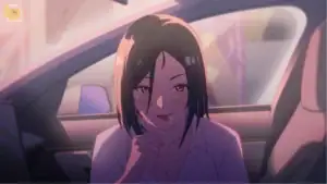 紳士司機女乘客坐在車內露出微笑互動畫面｜绅士司机女乘客坐在车内露出微笑互动画面｜紳士ドライバーで車内に座る女性乗客の微笑シーン｜Female passenger sitting inside the car smiling in Gentleman Driver