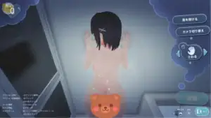 できる後輩アオイちゃん 浴室場景互動畫面背面視角｜できる後輩アオイちゃん 浴室イベントシーン｜できる後輩アオイちゃん bathroom interaction scene｜できる後輩アオイちゃん 浴室互动