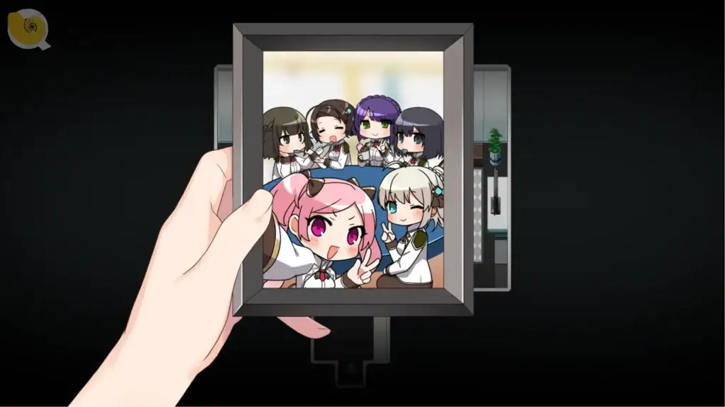 《Princess Synergy》劇情回憶照片CG女主角拿著合照象徵過去時光｜《Princess Synergy》剧情回忆照片CG女主角拿着合照象征过去时光｜『プリンセスシナジー』思い出写真イベントCG 主人公が写真を持つシーン｜Princess Synergy memory photo CG showing heroine holding a group picture