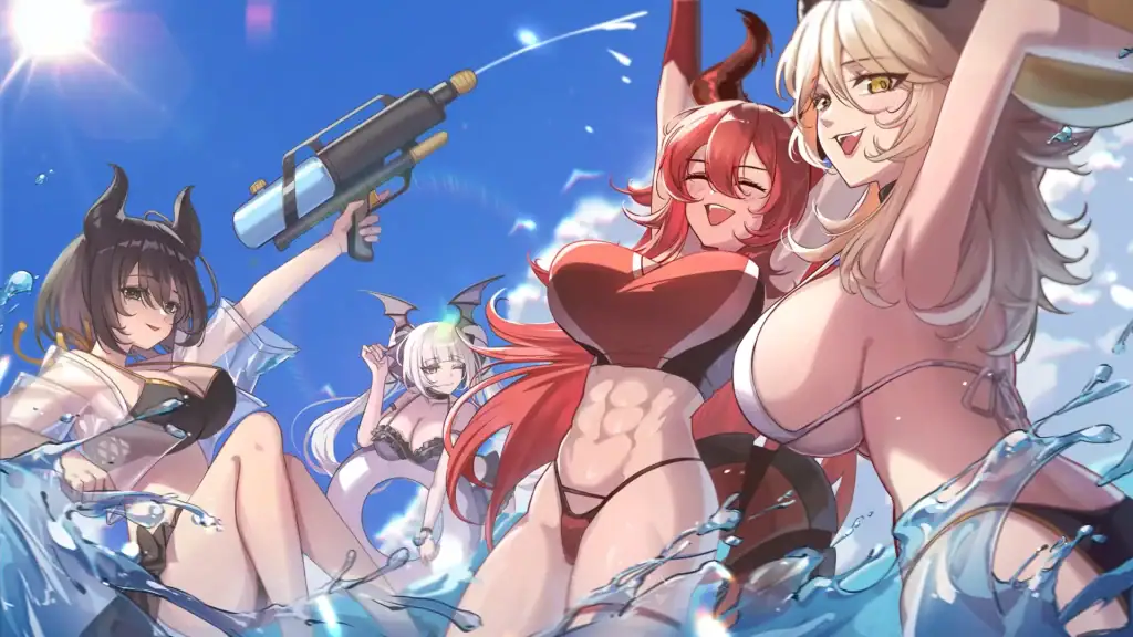 龍騎天下御龍者覺醒女性角色玩水場景水槍互動畫面｜龙骑天下御龙者觉醒女性角色玩水场景水枪互动画面｜龍騎天下御龍者覚醒女性キャラクター水遊びシーン水鉄砲｜Dragon Rider Awakening female characters water play scene water gun