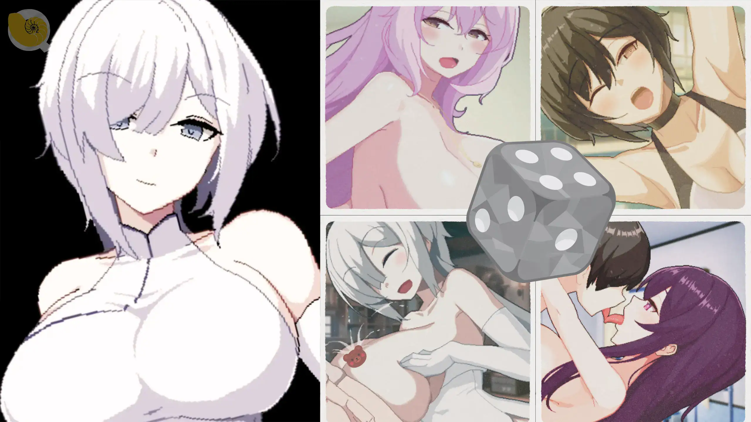 ORGY DICE 美人母娘とサイの目のゆくえ 女角色CG與幸運骰子主視覺｜ORGY DICE 美人母娘与幸运骰子 女角色CG与骰子主视觉｜ORGY DICE 美人母娘とサイの目のゆくえ ヒロインCGとサイコロビジュアル｜ORGY DICE heroine CG collage with lucky dice