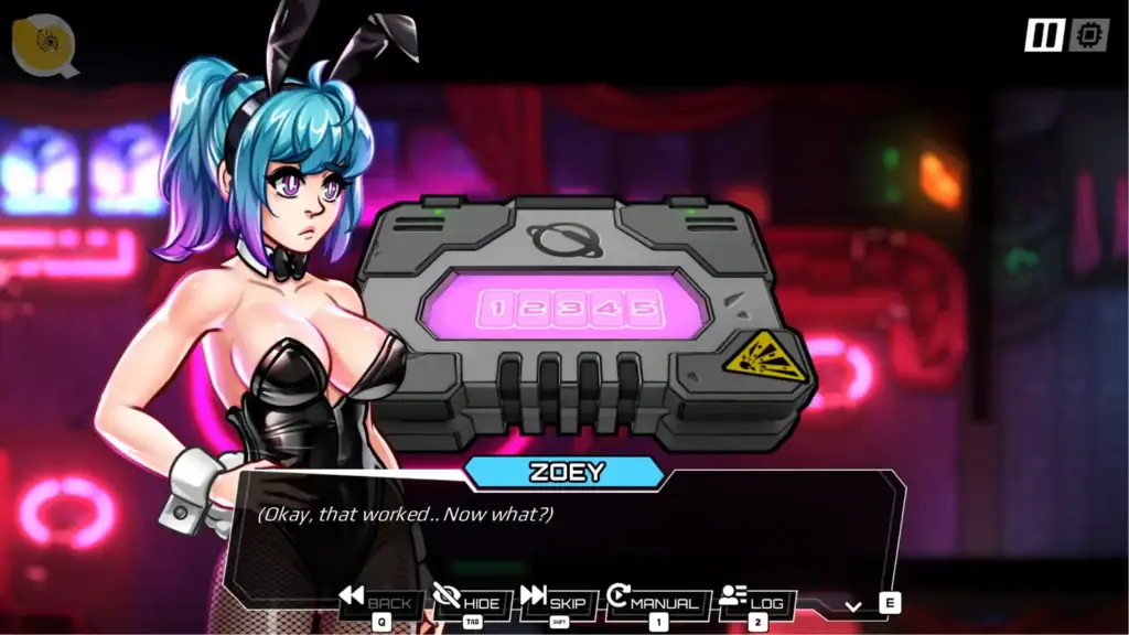 Third Crisis Neon Nights 主線劇情對話與藍髮女角立繪畫面｜Third Crisis Neon Nights 主线剧情对话与蓝发女角立绘画面｜Third Crisis Neon Nights メインストーリー会話と青髪キャラ立ち絵画面｜Third Crisis Neon Nights main story dialogue with blue-haired character portrait