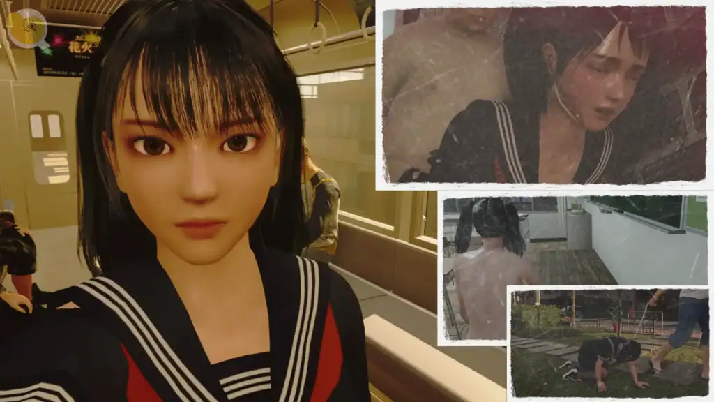 《涼花ちゃんの悩み》精選主視覺 女主角在電車內自拍與多段事件畫面｜《涼花ちゃんの悩み》精选主视觉 女主角在电车内自拍与多段事件画面｜『涼花ちゃんの悩み』メインビジュアル 電車内の自撮りとイベントシーン集｜Ryouka-chan no Nayami featured key visual with train selfie and multiple event scenes