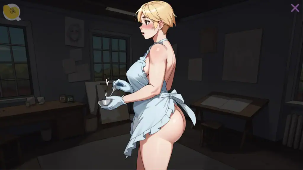 Love at Work MIA 女僕服照片|Love at Work MIA 女仆服照片|Love at Work MIA メイド服写真|Love at Work Mia Maid Outfit Photo Love at Work 金髮女主角 MIA 身穿女僕服站在畫室中的照片|Love at Work 金发女主角 MIA 身穿女仆服站在画室中的照片|Love at Work 金髪ヒロインMIAがメイド服でアトリエに立つ写真|Love at Work photo of blonde heroine Mia wearing a maid outfit in an art studio