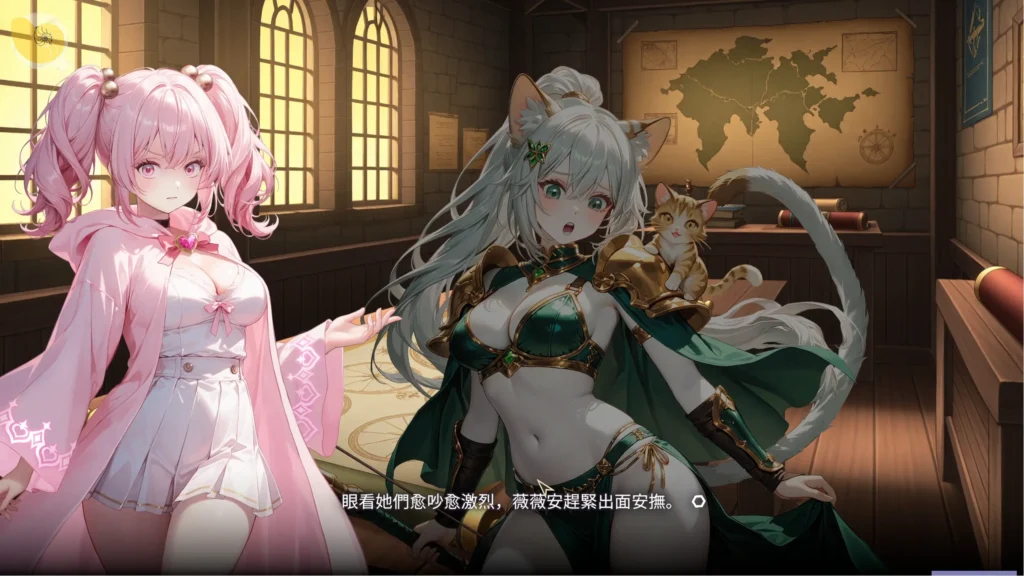 《索莉亞魔爪 逃離魅魔之夜》男主角加入反抗軍，粉髮少女與獸耳女性夥伴在據點會合｜《索莉亚魔爪 逃离魅魔之夜》男主角加入反抗军，粉发少女与兽耳女性伙伴在据点会合｜『ソリアの魔爪 魅魔の夜からの脱出』主人公が反抗軍に加入し女性仲間たちと拠点で合流｜Claws of Soria: Escape the Succubus Night protagonist joins the resistance and meets his female companions
