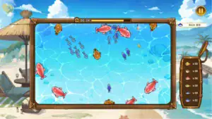 轉生酒館海邊釣魚小遊戲捕捉不同種類魚類｜转生酒馆海边钓鱼小游戏捕捉不同种类鱼类｜転生酒館 海辺の釣りミニゲームでさまざまな魚を捕まえる場面｜Rebirth Pub fishing minigame catching various fish at the beach