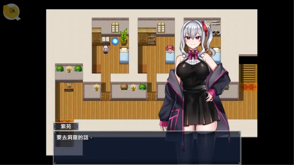 冒險者紫苑無法戰鬥！Steam 官方遊戲畫面，銀髮女主角紫苑與像素風格 RPG 室內場景｜冒险者紫苑无法战斗！Steam 官方游戏画面，银发女主角紫苑与像素风格 RPG 室内场景｜冒険者シオンは戦えない！Steam公式ゲーム画面、銀髪ヒロインとドット絵RPGの室内シーン｜Adventurer Shion Can't Fight! Steam Gameplay Screenshot Featuring Silver-Haired Heroine and Pixel Art RPG