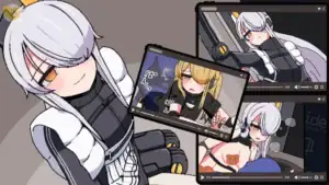 ideal -eve's room- 遊戲精選圖片，銀髮兔耳機器人 eve 與金髮少女的角色劇情CG及遊戲畫面 | ideal -eve's room- 游戏精选图片，银发兔耳机器人 eve 与金发少女的角色剧情CG及游戏画面 | ideal -eve's room- 銀髪ウサ耳アンドロイド eve と金髪少女のイベントCGを組み合わせたゲーム紹介画像 | ideal -eve's room- Featured Game Image Featuring Android eve and a Blonde Girl in a Story CG Collage